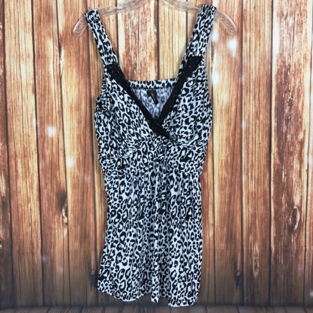 Z. Cavaricci Torrid 2 White/Black Leopard Tank Top